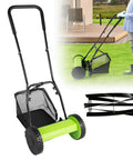12 Inch Push Reel Lawn Mower With Adjustable Cutting Height From 0.67 To 1.3 Inches And 5 Blade Power For Effortless, Clean Cuts And Quick Yard Maintenance On Weekends, with bag and reel blades