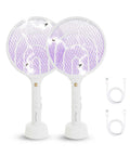 Electric Fly Zapper Racket Two Pack 3000V Rechargeable Bug Killer for Indoor and Outdoor Use with USB cables included