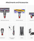 Attachments and accessories for Gen5Detect Cordless Vacuum With 280AW Suction, Three Power Modes, Up To 70 Minutes Runtime.