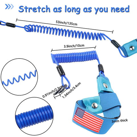 Universal Kill Switch Lanyard For Yamaha Jet Ski And WaveRunner Replacement EW2-68348-00-00 Blue With US Flag Wrist Strap Tether, Hooks Up With WaveRunner WaveVenture WaveRaider WaveJammer WaveBlaster FX Series And Marine Outboard Motors