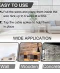 Instructions for using 200 Pack White Cable Staples With Steel Nails for installation on wall, wooden, and concrete surfaces