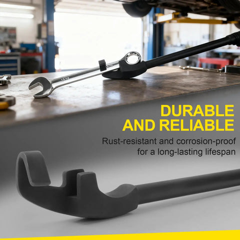 15 Inch Wrench Extender Bar For Maximum Leverage Heavy Duty Torque Multiplier resting on workshop table with wrench attached