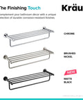 Elie Matte Black Bathroom Shelf With Towel Bar Built Tough From Solid Brass Rust Resistant Heavy Duty Wall Mount Space Saving Organizer For Toiletries And Washcloths Modern Finish in three finishes: chrome, brushed nickel, matte black.