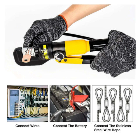 Heavy Duty Hydraulic Crimping Tool 5 To 8 Ton For Home DIY Wire Lug Pliers Crimp 4 To 70 Square Millimeters with safety auto click