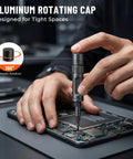 66 In 1 Magnetic Ratchet Screwdriver Set With S2 Steel Bits used for electronics repair with aluminum rotating cap.