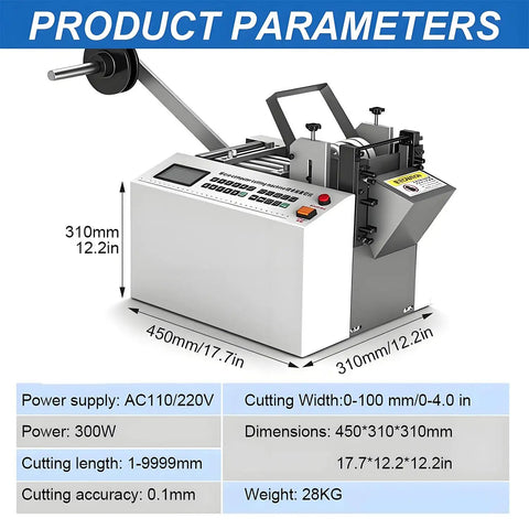 Heat Shrink Tube Cutter Machine For Pvc And Pe Cable, Micro Computer Control specifications and dimensions illustration.