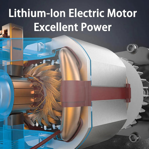 Internal view of Heavy Duty Brushless Motor Electrical Wire Puller With Lithium Battery showing powerful electric motor structure.