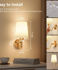 Top Shelf Battery Operated Wall Sconces Set Of Two With Remote Control Smart Rgb Bulbs In Matte Gold dimensions and installation steps.