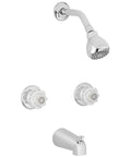 Polished Chrome Acrylic Tub And Shower Faucet Trim Kit With Two Handles For An Easy Bath Upgrade, Durable Knob Controls, 1.8 GPM Flow