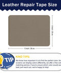 Self Adhesive Leather Repair Patch Tape For Cars Seats And Furniture Heavy Duty Vinyl Patch For Couches And Sofas Waterproof Tear Fix 8 By 11 Inch Sheet Two Pieces Beige Easy Do It Yourself Patch That Sticks Without Heat 8x11 inch beige sheet with dimensions labeled.