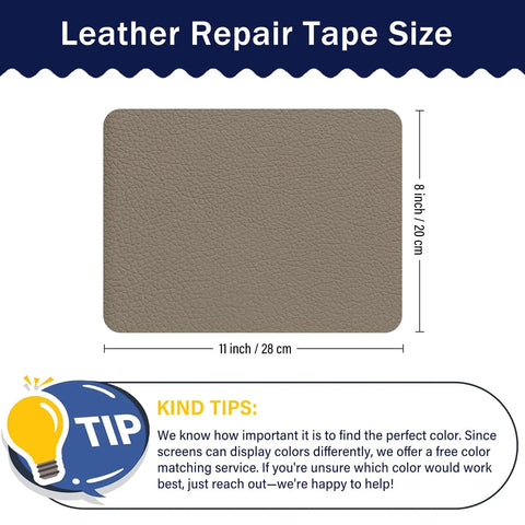 Self Adhesive Leather Repair Patch Tape For Cars Seats And Furniture Heavy Duty Vinyl Patch For Couches And Sofas Waterproof Tear Fix 8 By 11 Inch Sheet Two Pieces Beige Easy Do It Yourself Patch That Sticks Without Heat 8x11 inch beige sheet with dimensions labeled.