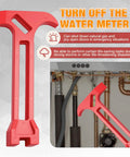4 In 1 Emergency Tool Quick Gas And Water Shut Off Wrench, Non Sparking Pry Bar, Earthquake Survival Gear in vibrant red.