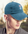 A model wearing a Lightweight Womens Athletic Cap In Cyan Blue Designed For Everyday Wear With Adjustable Buckle Fit Durable Construction.
