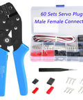 60 Sets Dope Servo Connector Kit with Male and Female JST SYP Plugs 2.54mm, SN 28B Dupont Crimp Tool, heat shrink, and tweezers