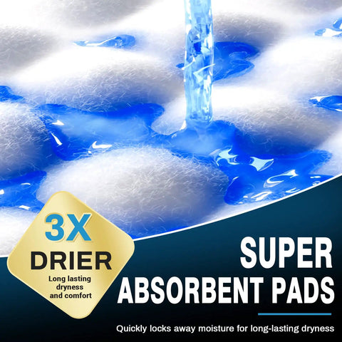 Top Shelf Extra Large Disposable Bed Pads Designed To Quickly Absorb And Lock Fluid Without Leaking For Adult Incontinence Or Puppy Training Heavy Duty Super Absorbent Underpads Keep Bedding Pristine And Fresh Daily with water being absorbed.