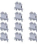 20 Pack Rail Mount Screw Terminal Blocks With Fuse Holder And Wire End Brackets Stopper Din Rail Compatible For DIY Electronics Circuits Machines And Appliances Durable PA66 Housing Copper Alloy Nickel Plated Screws, gray terminal blocks