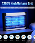 Indoor Bug Zapper 20W With 3 Lamps Quiet UV Light Mosquito Trap And Insect Killer placed on a bedside table in a dimly lit room