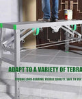 Built Tough Adjustable Portable Foldable Scaffold Tower Ladder Bench With 400kg Capacity for Home DIY Projects, Workshop, Garage and Construction Sites 200x40cm, side view