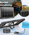 20W Solar Powered Battery Charger And Maintainer With Built In Smart MPPT Charge Controller Waterproof 12V Solar Panel Kit showing bracket setup.