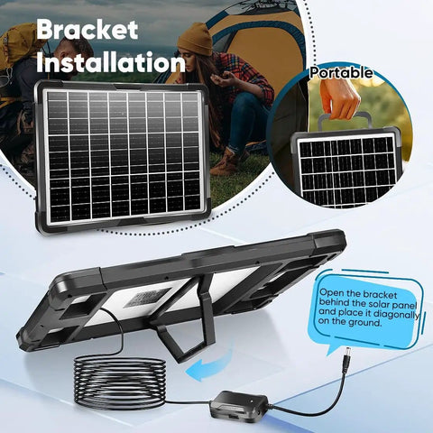 20W Solar Powered Battery Charger And Maintainer With Built In Smart MPPT Charge Controller Waterproof 12V Solar Panel Kit showing bracket setup.