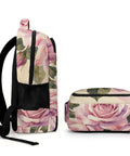 Vintage Rose Bouquet Print Backpack Unisex Large Capacity Durable Polyester with breathable straps and smooth zipper