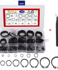 340Pcs Snap Ring Kit External Circlip Retaining Clip Rings Set Alloy Steel 65Mn 15 Sizes From 4mm To 28mm in box with tool