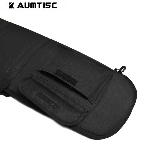 Close-up of Soft Rifle Case With Adjustable Shoulder Sling And External Pocket Durable 44 Inch Long Gun Case for Shotguns and Scoped Rifles