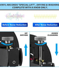Vinyl record cleaner showing drying and cleaning function with knob, part of Fully Automatic 6L Ultrasonic Vinyl Record Cleaner.