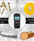 4 In 1 Electronic Stud Finder Wall Scanner To Nail Center Detection And Sound Alerts For Scouting Wooden Studs Copper Pipe Metal Clips Plus Live Ac Cables Making Home Repair A Breeze For Any Garage Tinkerer with tools and cable.