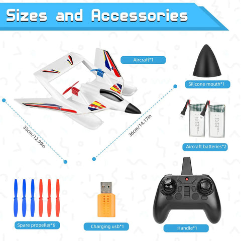 Dope Amphibious RC Plane For Water Land And Air Remote Control Airplane With Two Batteries Two Point Four GHz RTF accessories