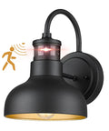 Six Pack Outdoor Wall Lights With GFCI Outlet Dope Dusk To Dawn Waterproof Exterior Sconce for Porch Garage Front Door Barn Wall Mount Lighting with Two Sockets, black aluminum, motion sensor