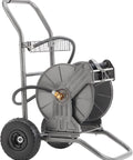 Heavy Duty Garden Hose Reel Cart With Wheels, All Weather Metal Frame, 200 Feet Of One Half Inch Hose Capacity, Leak Proof Brass Connector