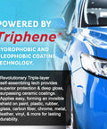 Waterless Car Wash Spray And Quick Detailer Kit With Triphene All Purpose Formula emphasizes protection text near car