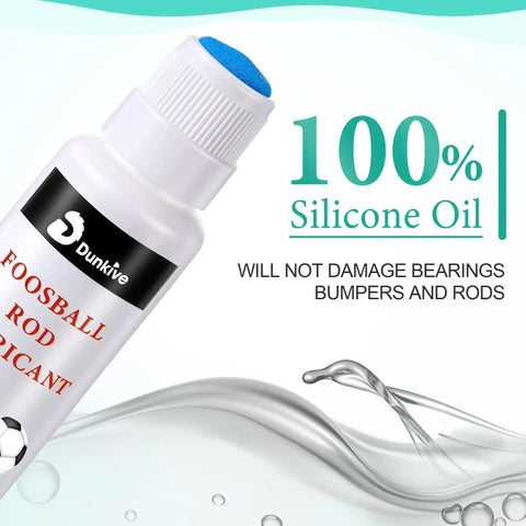Bottle of Rod Lubricant For Foosball Tables With 100 Percent Silicone No Spill Applicator Helps Reduce Friction Between Rods And Bearings