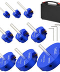 Nine Piece Set PVC Pipe Reamer Kit For Deburring And Edging One Half To Four Inch Pipes With Dual Blade Technology in carry case
