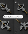 Butterfly Expansion Anchors, Heavy Duty Drywall Anchor Kit With Screws And Expansion Tubes Self Drilling Hollow Wall Anchors 300 Sets
