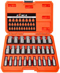 Heavy Duty 29 Piece Screw Extractor Set Hex Head MultiSpline Easy Out Bolt Remover Kit in CRMO Steel for Stripped Bolts in case