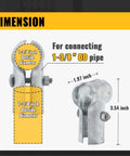 Heavy Duty End Rail T Clamps For 1-3/8 Inch Chain Link Fence Fittings, galvanized pipe connectors with dimensions labeled