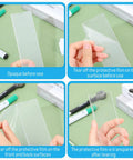 Steps to peel film from Acrylic Name Plate Holder 2x8 Inch 30 Pack Clear Desk and Door Sign Holder With No Fuss Adhesive Insertable Office Sign Display For Desk Door Classroom Home Office