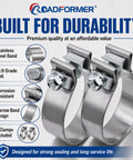 3 Inch Exhaust Clamp Narrow Band Stainless Steel Slip Fit Connector For 3 Inch OD To 3 Inch ID Exhaust Pipes, No Nonsense Heavy Duty 2 Pack