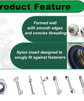 Heavy Duty Pro Grade Nylon Inserted M8 Hex Lock Nuts Self Locking 1.25 Pitch 304 Stainless Steel, 20 Pack, product features overview