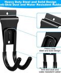 Black Gladiator Style Slatwall Hooks 10 Pack Heavy Duty Garage Hangers for Tools and Garden Hose Durable Metal with Anti Skid Rubber