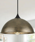 MIAYBPH Pendant Lights Kitchen Island, 12" Antique Bronze Dome Pendant Light Fixture hanging with textured shade.