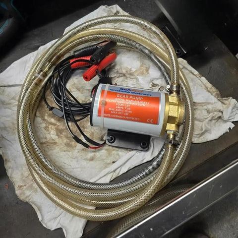 12V Self Priming Impeller Gear Pump For Diesel And Oil Transfer, 3.2 GPM Flow, Reversible Operation with copper impeller