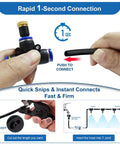 Connecting components of Outdoor Misting System Kit For Patio And Backyard 99 Ft Water Mist With Built In Filter Chill Your Outdoor Space