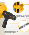 Electric Drain Cleaner With Auto Feed 1 Quarter Inch By 25 Foot Drum Cable showing rear drain port and stainless steel screw