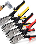 4 Pack 5 Blade Sheet Metal Crimping Tool Set For 22 To 28 Gauge Stainless Steel And Galvanized Duct Downspout Gutter And Stove Pipe Crimpers With Ten And A Half Inch End Cap Tips in different grip colors
