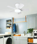 Keep It Chill With This 25 Inch Small Ceiling Fan Packing A Bright Led Light And Hassle Free Remote in a stylish kitchen.