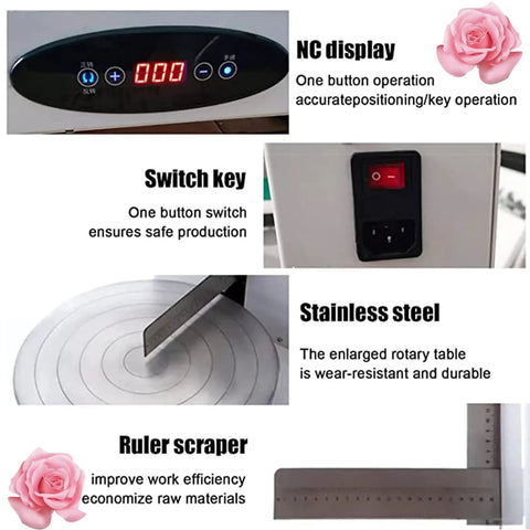 Automatic Cake Decorating Machine Buttercream Spreader Birthday Cake Smoother showing NC display and stainless steel features.
