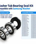 Heavy Duty Washer Tub Bearing And Seal Repair Kit For Front Load Machines Compatible With Numerous Samsung Models showing three bearings.